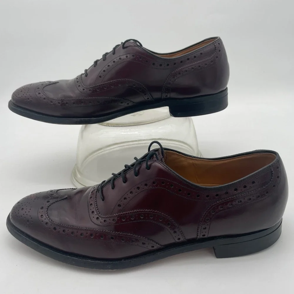 Johnston & Murphy Aristocraft Cordovan Leather‎ Wingtip Oxford Shoe 9.5 USA
